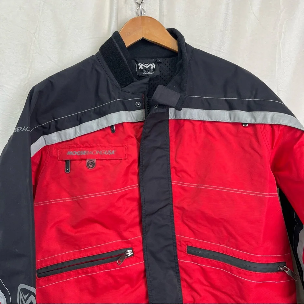 Vintage Moose XCR Racing USA Jacket Red Motorcycle Motocross Gear Youth Large